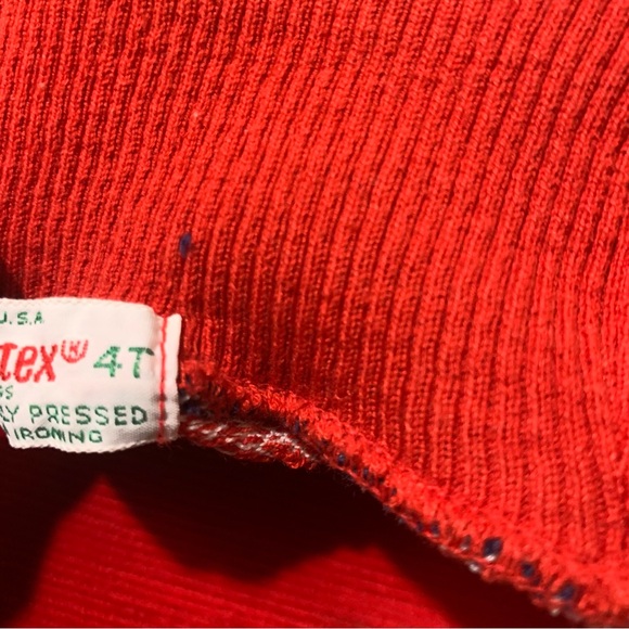 Last call! Vintage 70s kids toddler football novelty print knit turtleneck - Picture 6 of 7